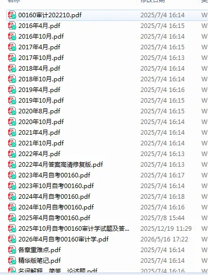 【自考真题】00160审计学真题及答案历年真题网盘下载(16.4-26.4)-第1张图片-四季读书网 【自考真题】00160审计学真题及答案历年真题网盘下载(16.4-26.4)-第1张图片-四季读书网