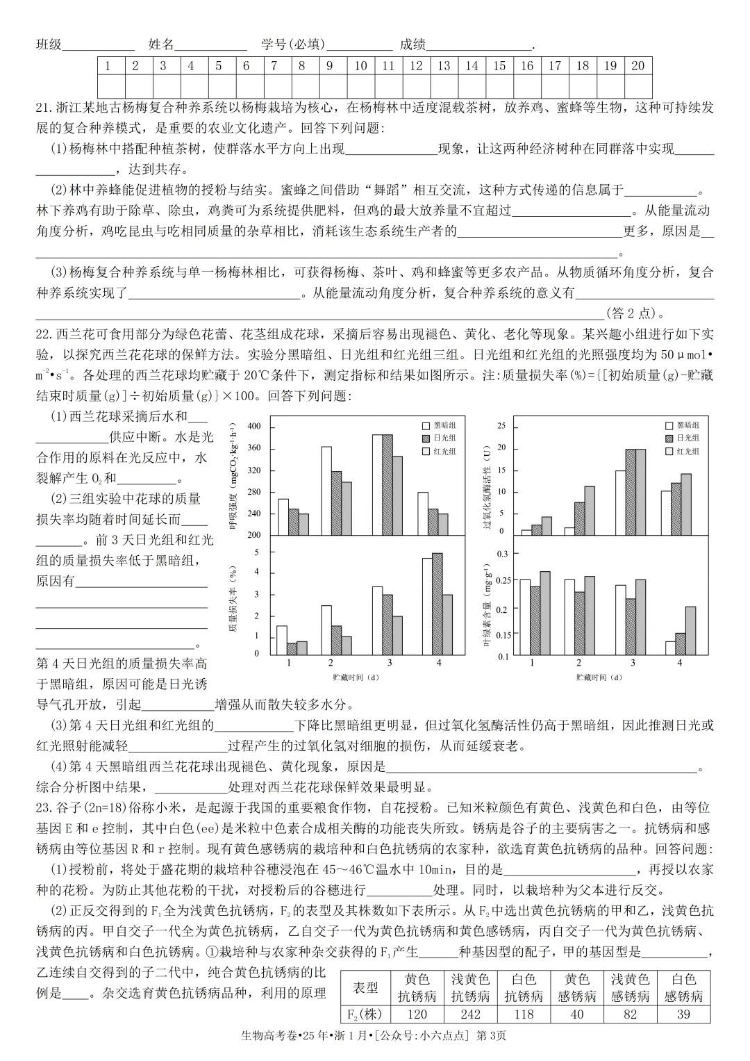 生物高考真题•2025•浙江卷1月-第3张图片-四季读书网 生物高考真题•2025•浙江卷1月-第3张图片-四季读书网