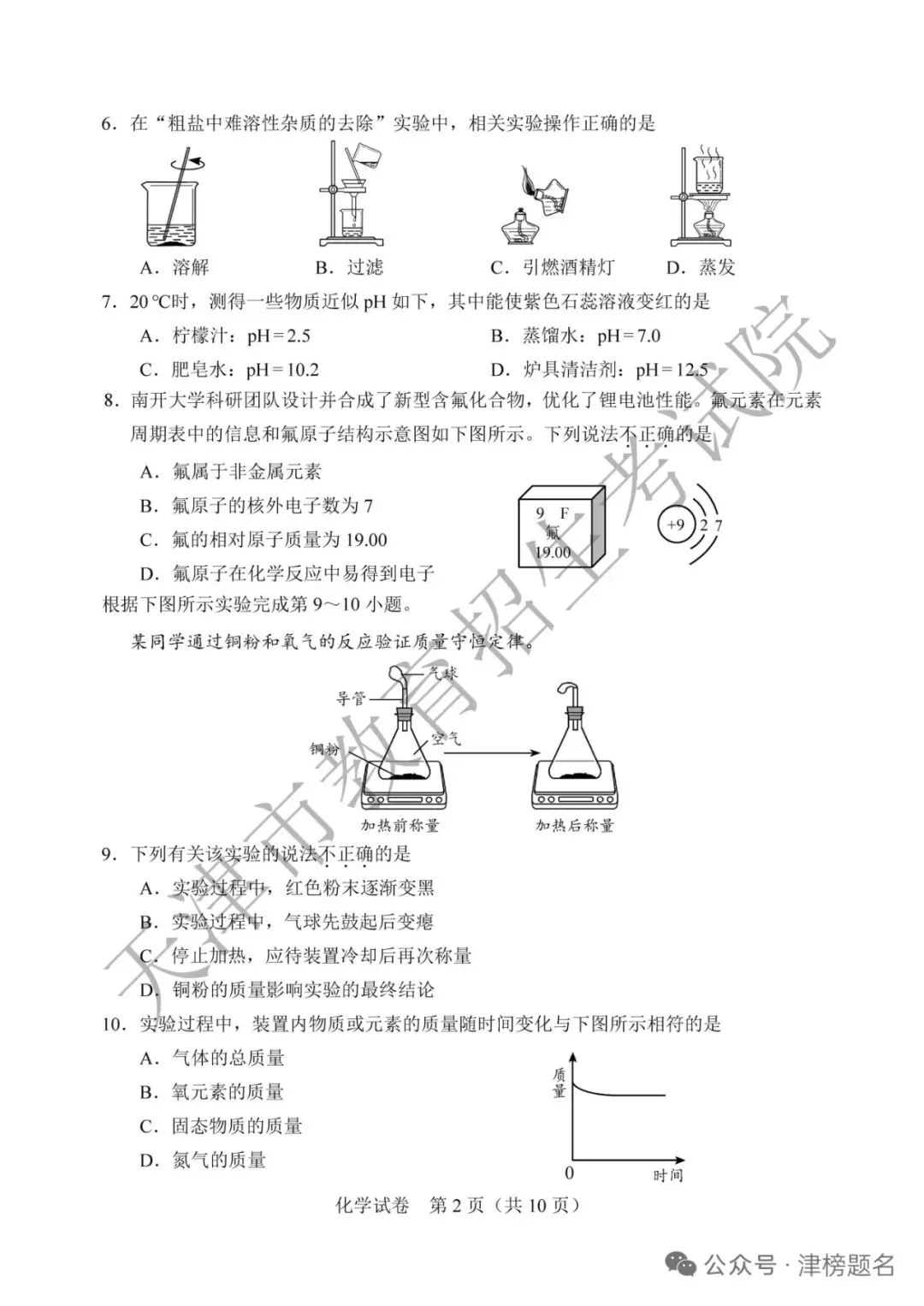 天津中考化学真题及答案-第2张图片-四季读书网