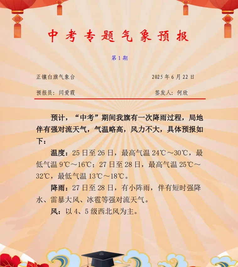 中考专题气象预报-第1张图片-四季读书网