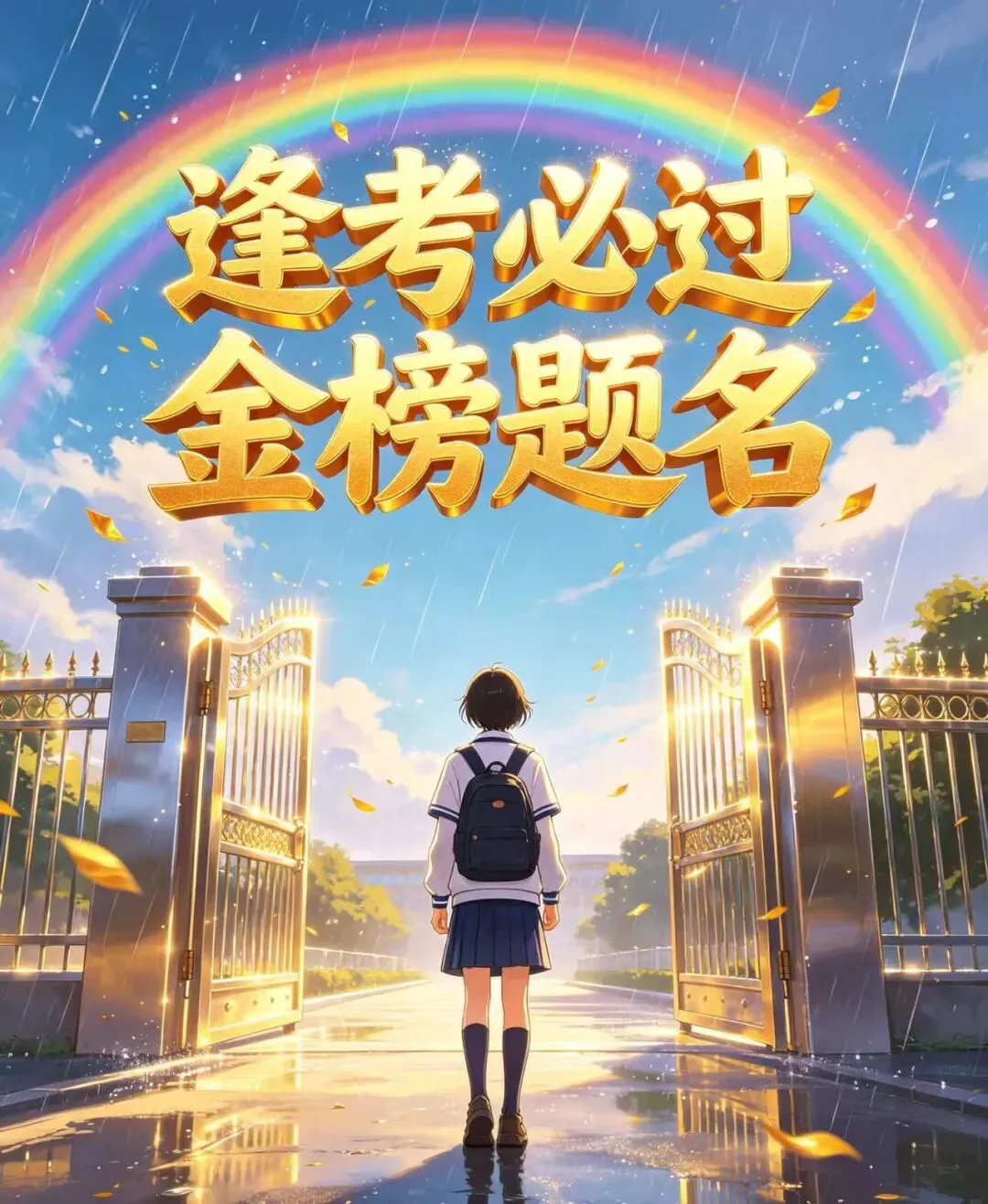 中考遇雨大吉,預祝孩子金榜題名上岸理想高中-第1张图片-四季读书网