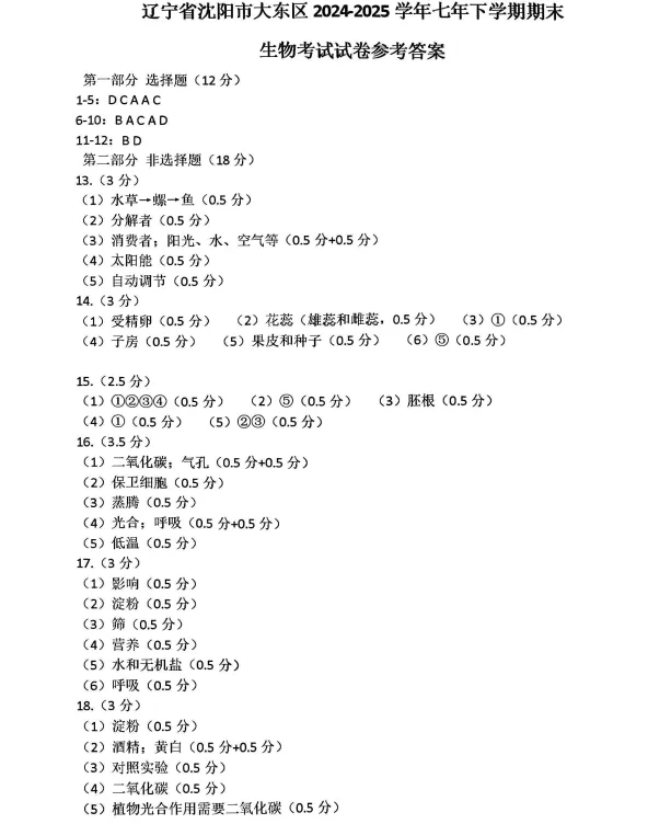 2025年7月沈阳大东七年期末试卷+部分答案-第61张图片-四季读书网