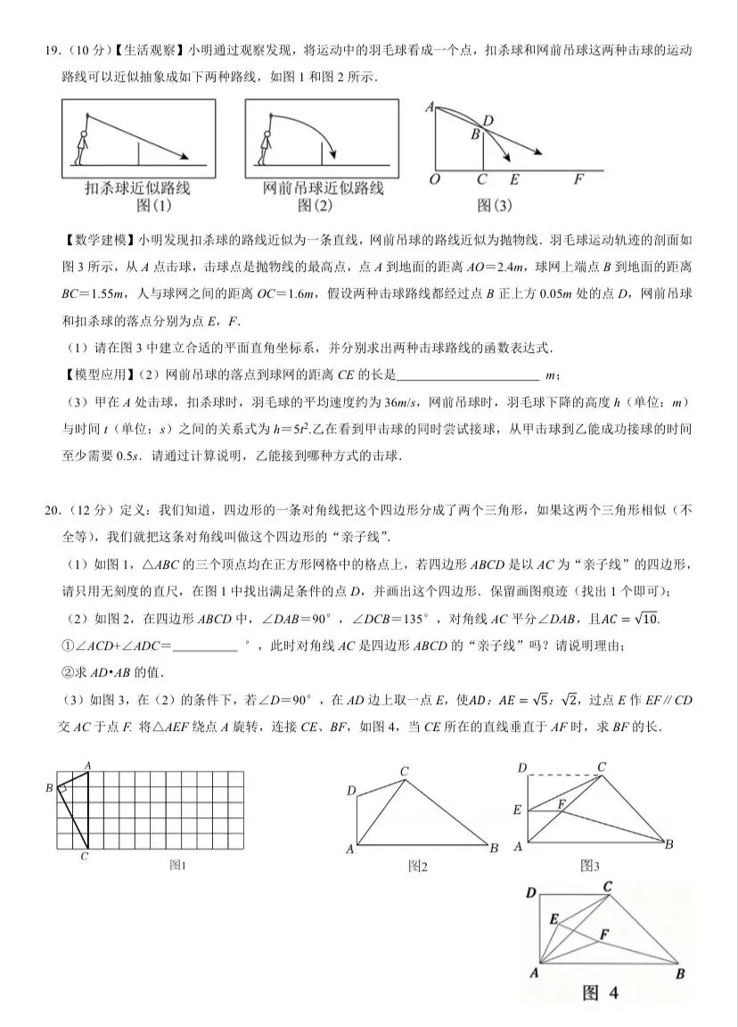 26龙华创新实验学校三模数学试卷-第4张图片-四季读书网