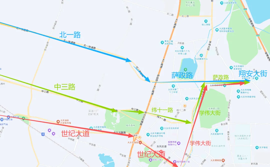 大庆2026中考送考路线图-第11张图片-四季读书网