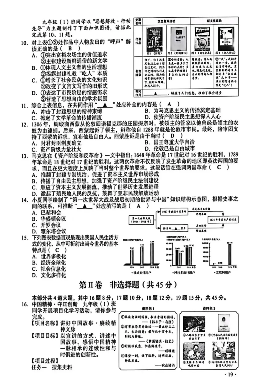 【第51期 • 中考真题】2026山西中考历史试卷及答案-第4张图片-四季读书网 【第51期 • 中考真题】2026山西中考历史试卷及答案-第4张图片-四季读书网