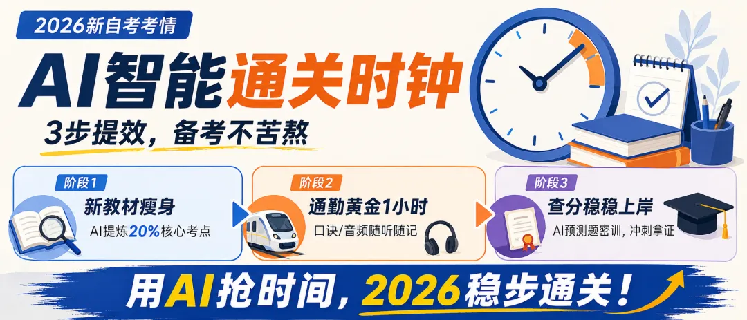 别再傻傻刷真题了!2026自考专业计划大变动,聪明人都在用“AI外挂”降维打击-第3张图片-四季读书网 别再傻傻刷真题了!2026自考专业计划大变动,聪明人都在用“AI外挂”降维打击-第3张图片-四季读书网