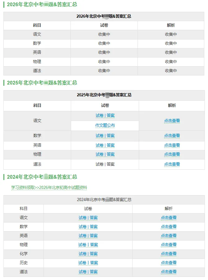 2026北京中考试题&解析专题上线,考后这里看!-第3张图片-四季读书网 2026北京中考试题&解析专题上线,考后这里看!-第3张图片-四季读书网
