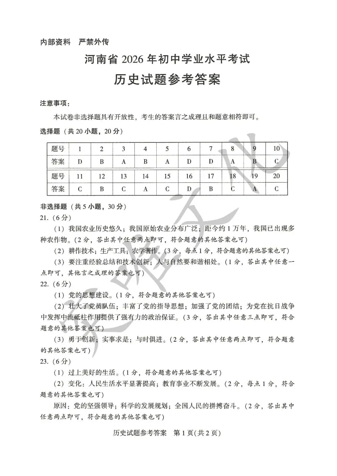 河南省2026年初中学业水平考试试卷+答案(七科高清版)-第31张图片-四季读书网