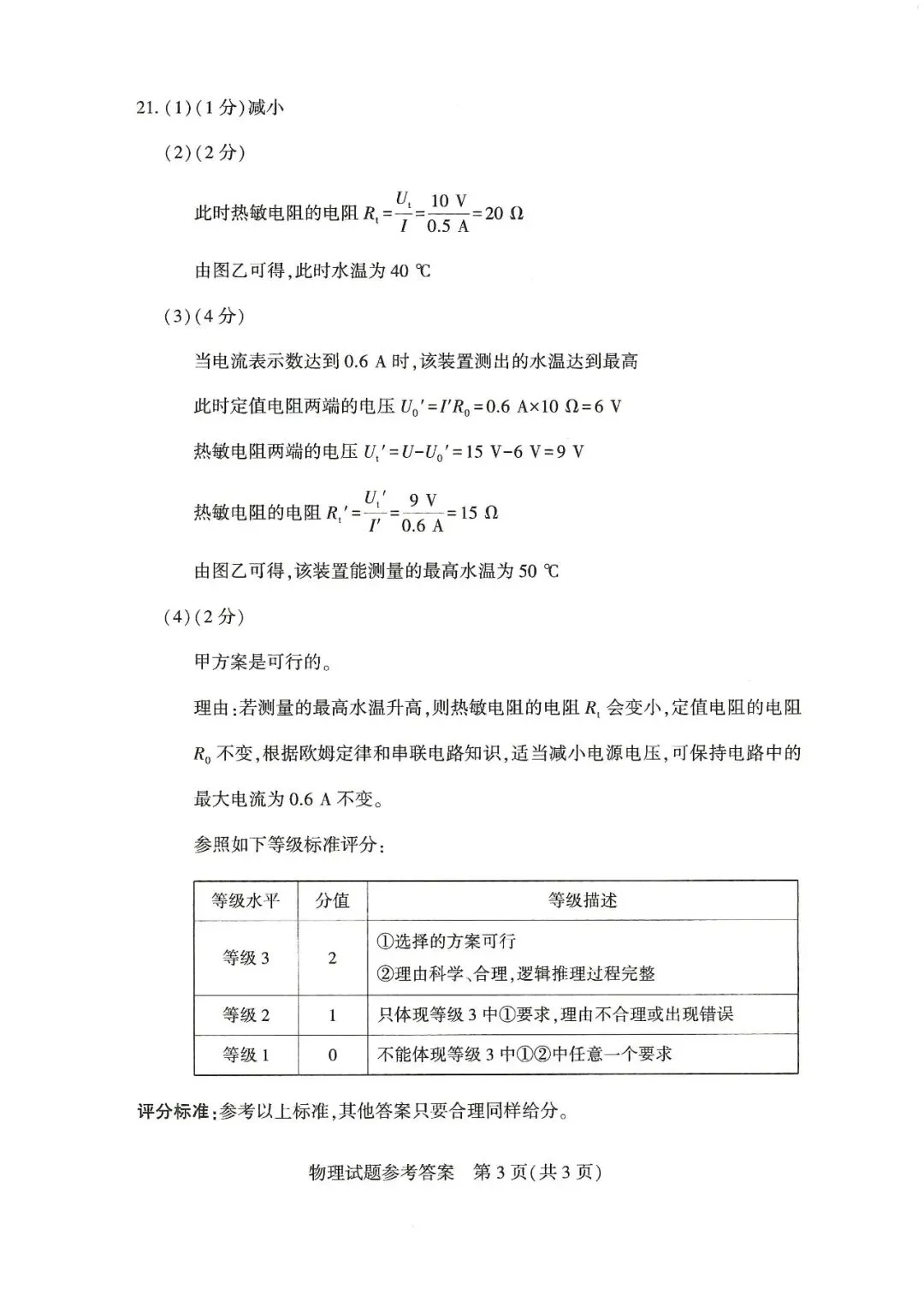 2026年河南中考物理试卷及答案-第9张图片-四季读书网