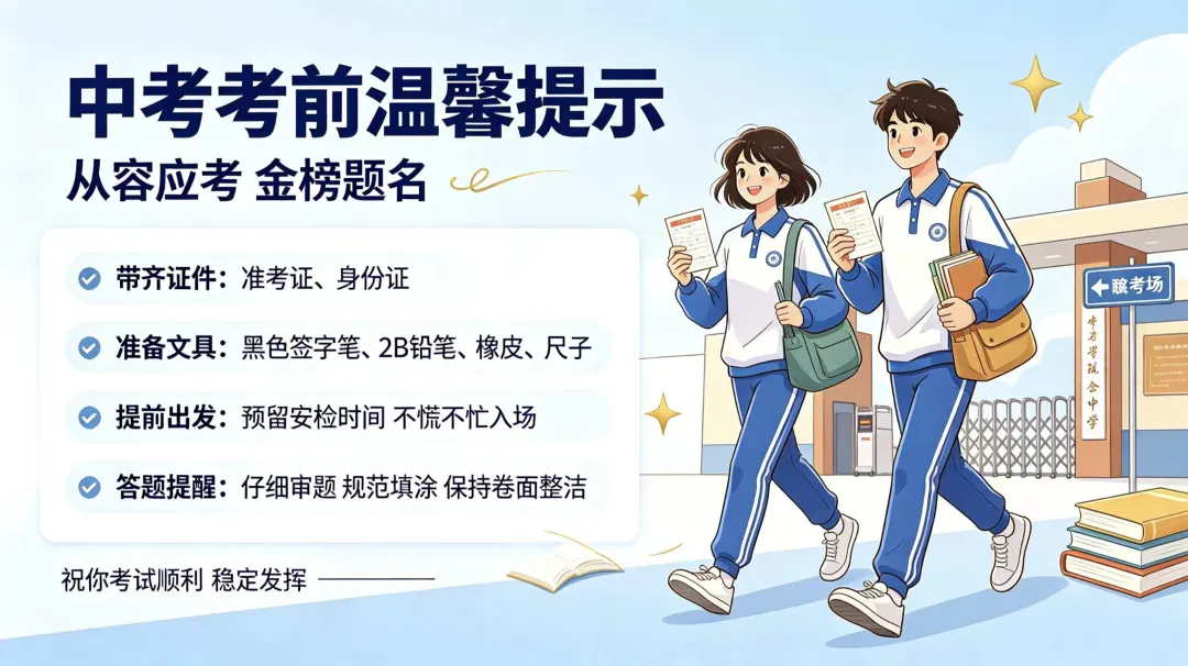 逐梦中考,不负韶华——伊美区第六中学致全体考生赴考温馨提示-第1张图片-四季读书网