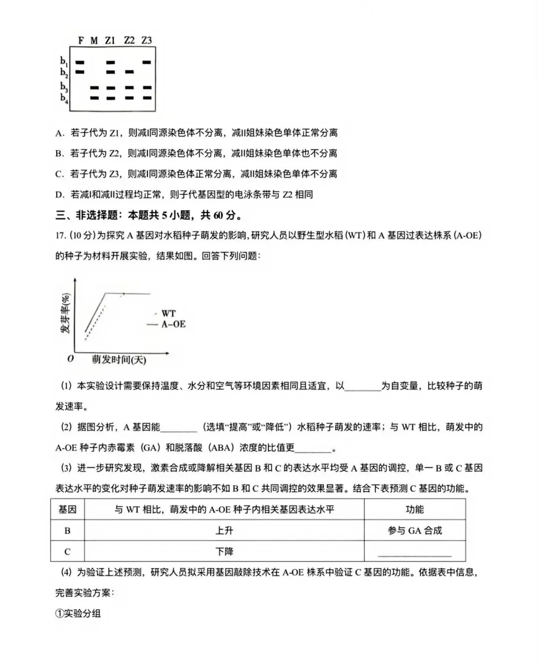 高考生物丨2026年山西省高考生物学试卷-第6张图片-四季读书网