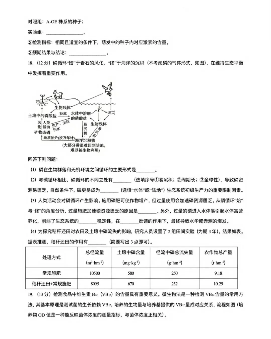 高考生物丨2026年山西省高考生物学试卷-第7张图片-四季读书网