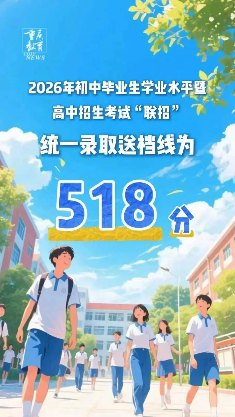 重庆市2026年中考“联招”统一录取送档线和成绩查询时间公告-第2张图片-四季读书网 重庆市2026年中考“联招”统一录取送档线和成绩查询时间公告-第2张图片-四季读书网
