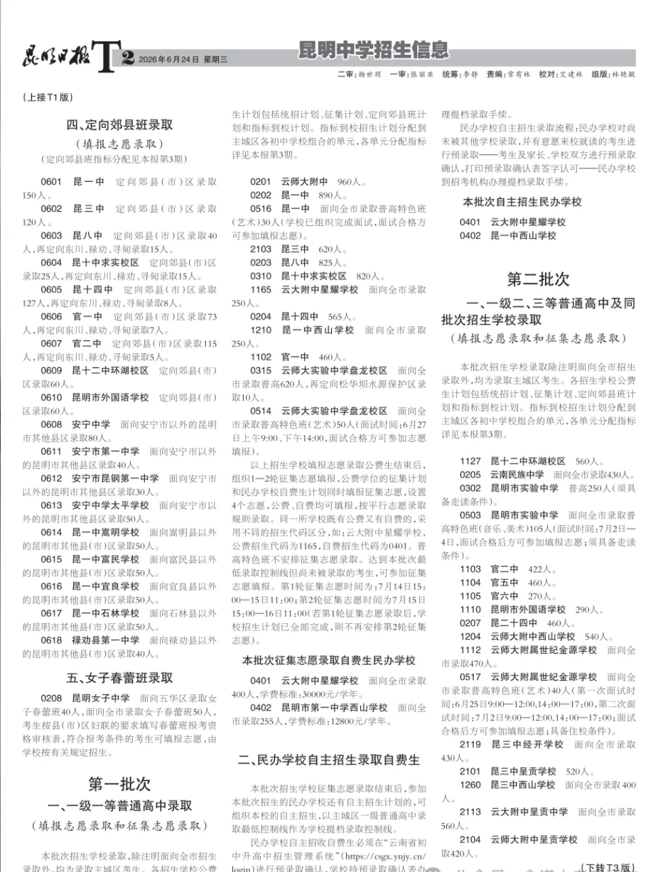 昆明中考招生报第四期-第2张图片-四季读书网