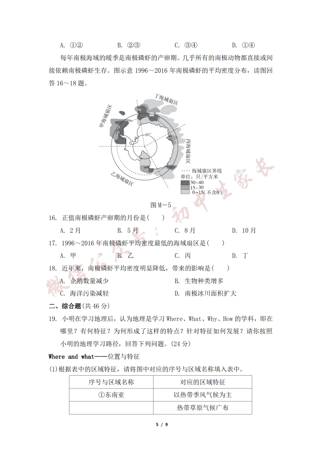 初中地理 | 七年级地理下册期末试卷(附答案解析)可打印,覆盖全部重难点!-第6张图片-四季读书网 初中地理 | 七年级地理下册期末试卷(附答案解析)可打印,覆盖全部重难点!-第6张图片-四季读书网