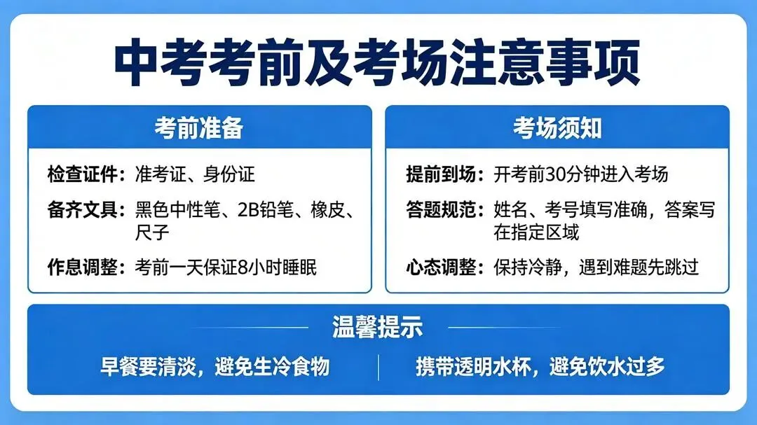 中考终极指南:从考场细节到心理建设,助你稳赢人生第一战-第1张图片-四季读书网 中考终极指南:从考场细节到心理建设,助你稳赢人生第一战-第1张图片-四季读书网