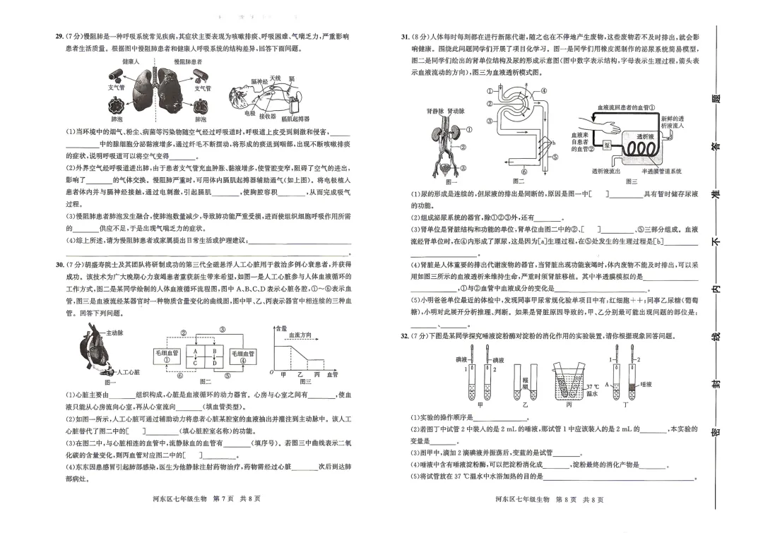 七下生物罗庄、兰山、河东、三区期末真题卷-第12张图片-四季读书网