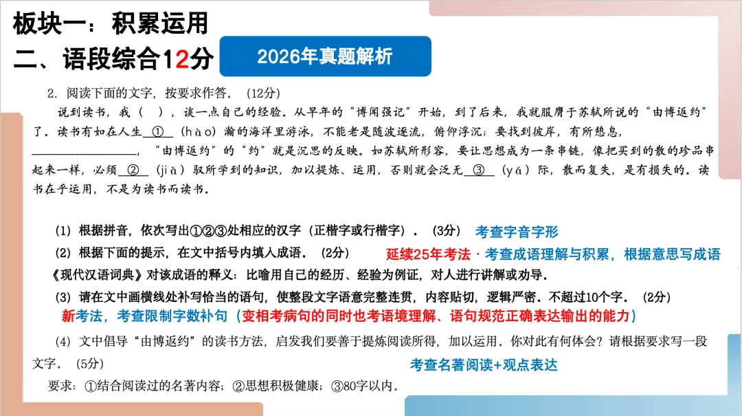 2026年福建中考语文试卷解析及备考策略ppt-第4张图片-四季读书网