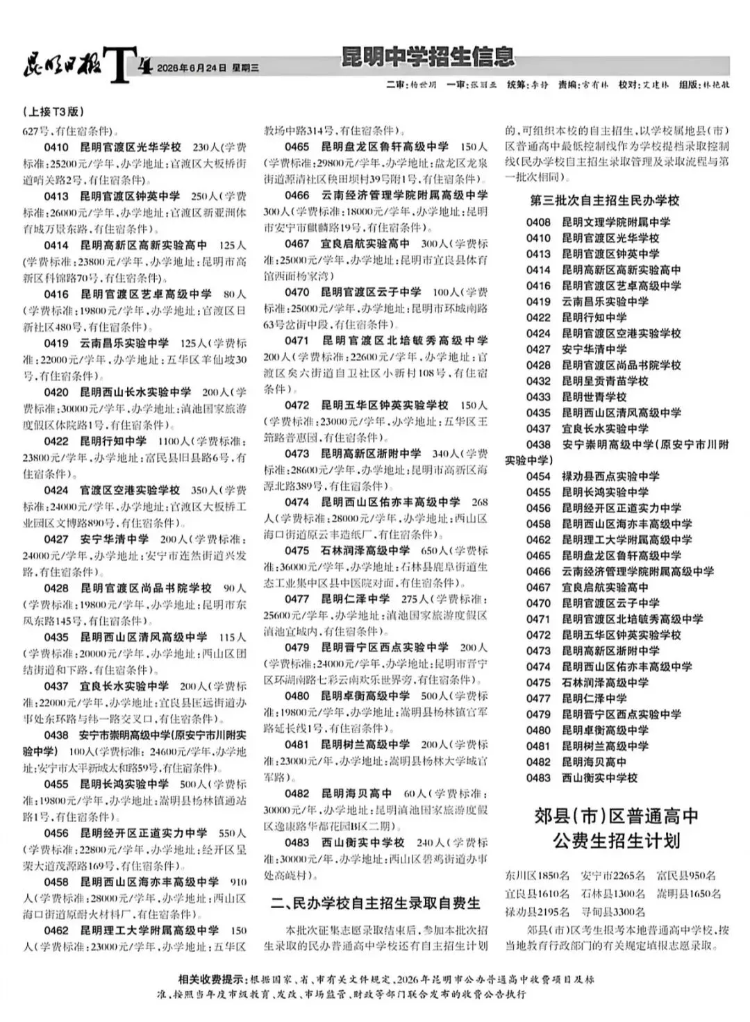 昆明市2026年中考招生信息报第四期(家长、学生收藏)-第4张图片-四季读书网