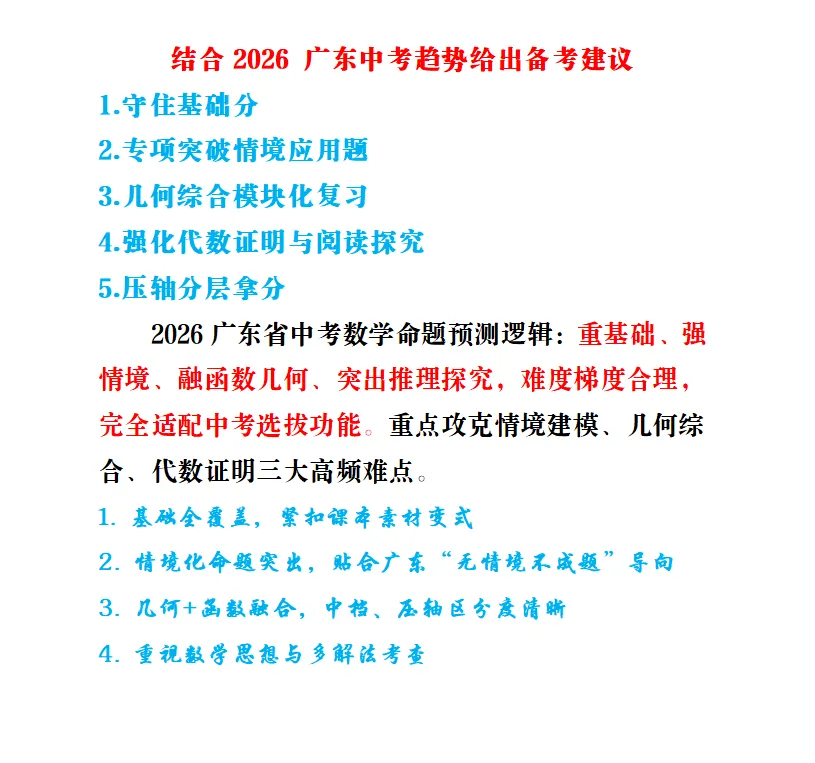 对标2026年广东中考数学试卷命题特点预测2-第1张图片-四季读书网