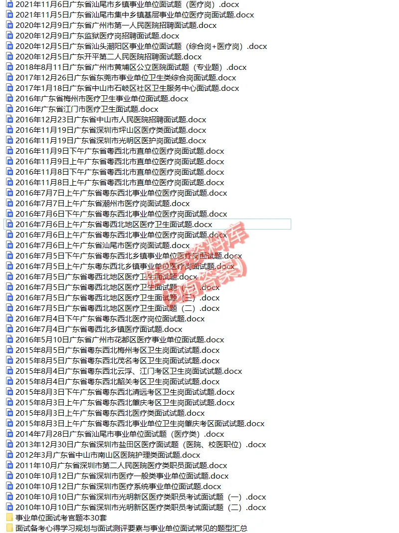 广东医疗事业编单位历年面试真题题目解析参考答案逐字稿合集资料汇总205套-第4张图片-四季读书网