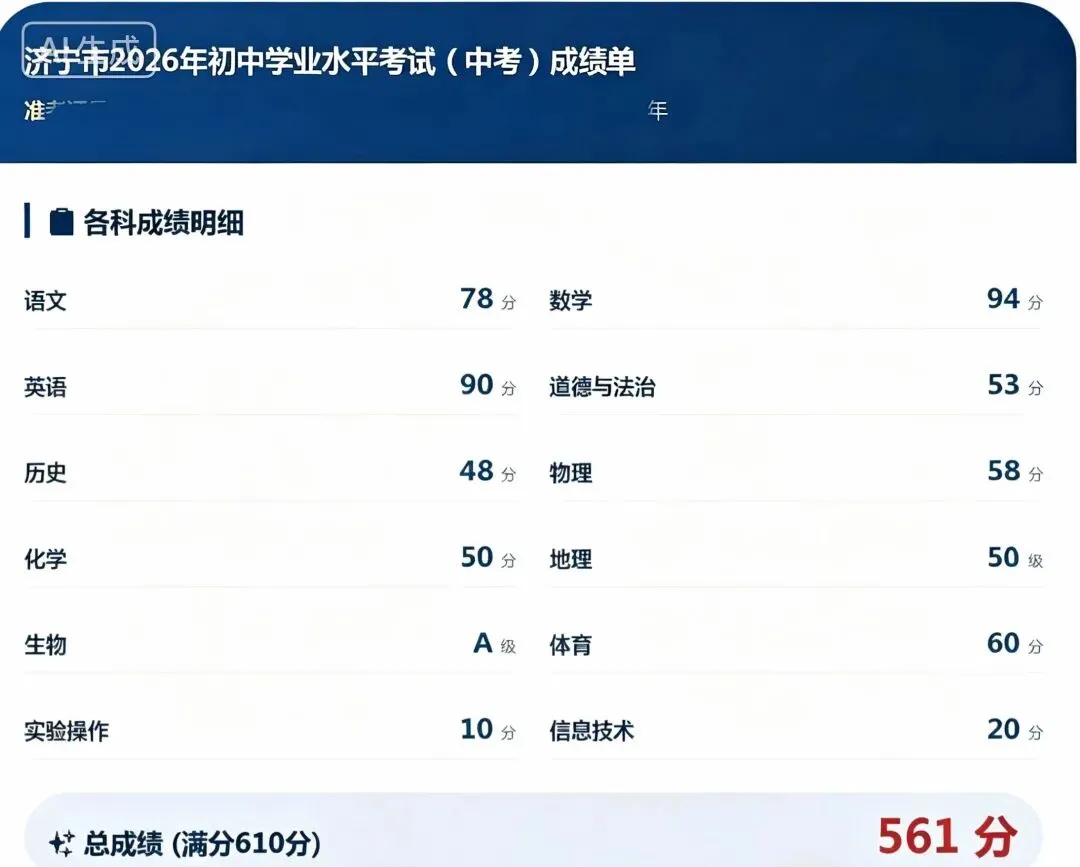 D14 / 中考出成绩了-第1张图片-四季读书网