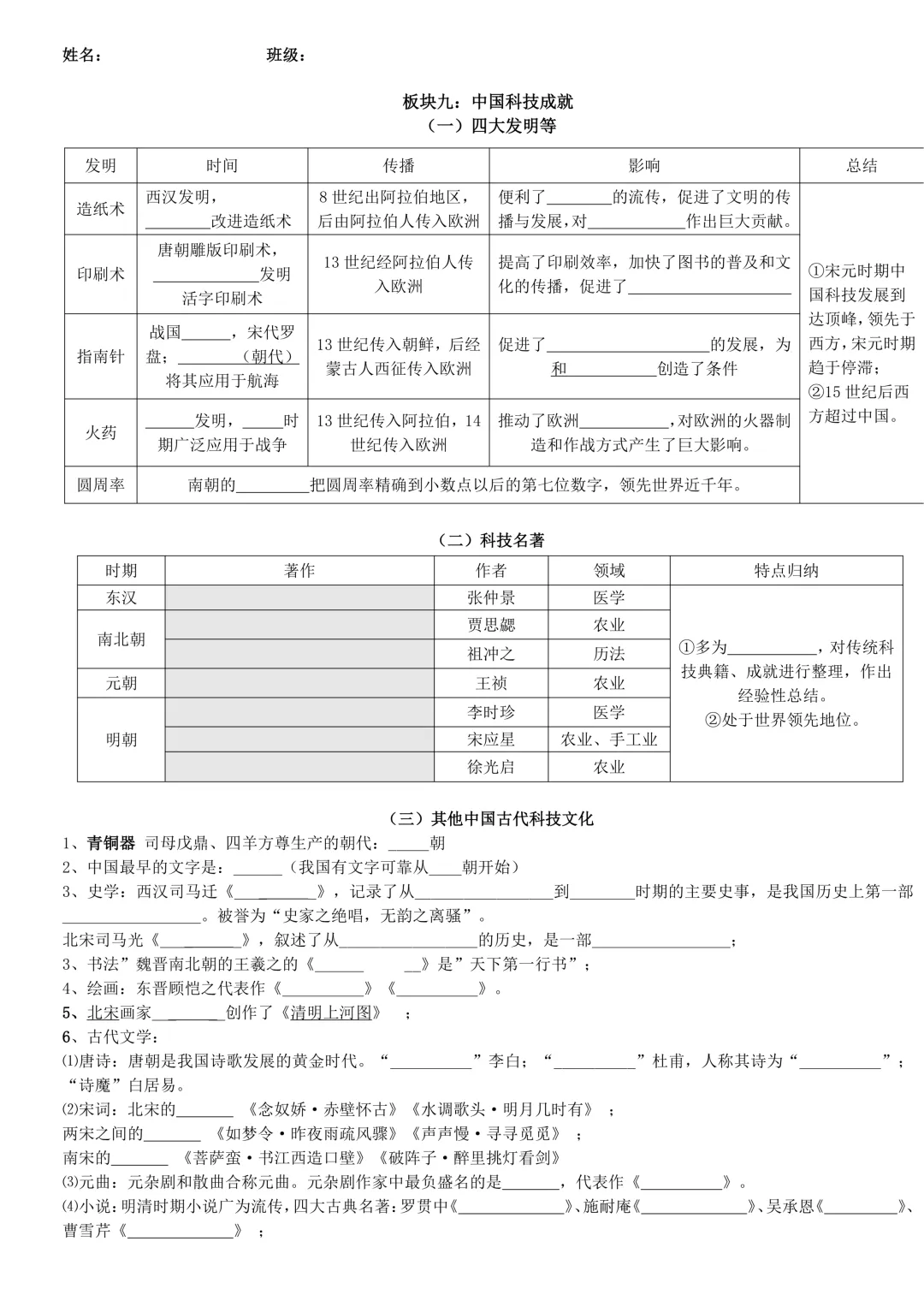 【2026年中考倒计时】历史专题默写清单!-第10张图片-四季读书网