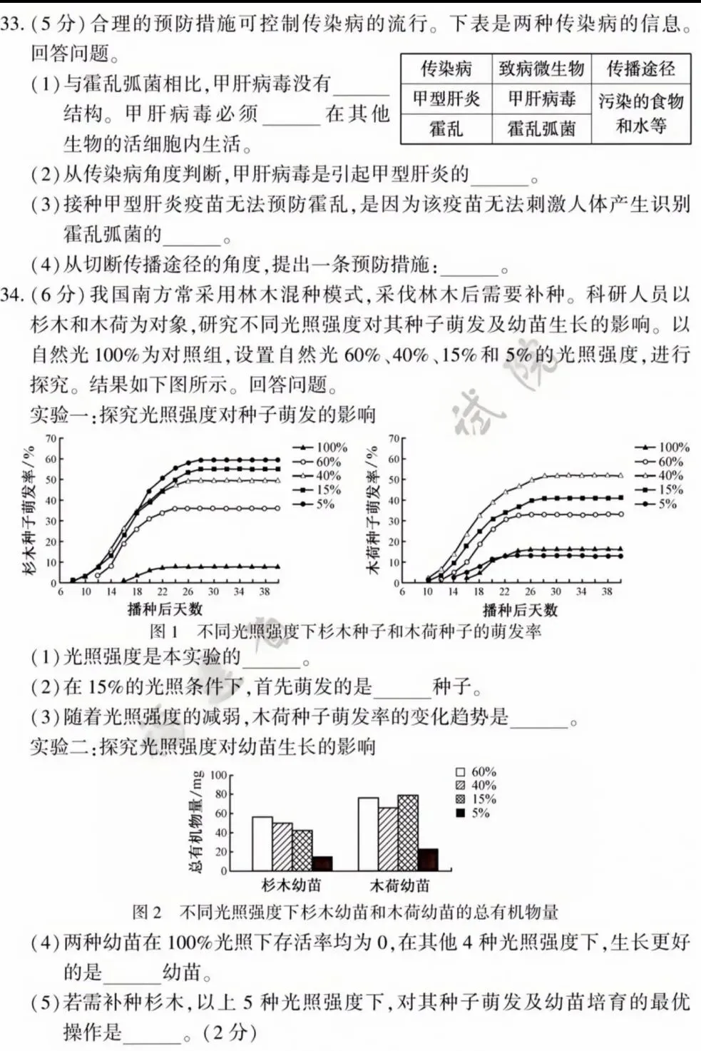 中考试卷:2026年福建省中考生物试卷+参考答案-第9张图片-四季读书网
