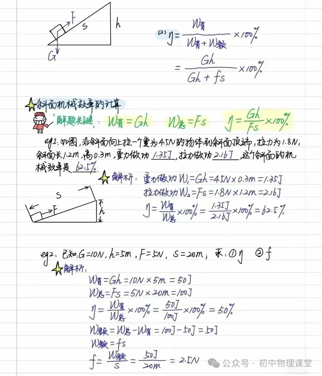 【中考专题】初中物理机械效率知识点笔记、公式和典型题-第3张图片-四季读书网