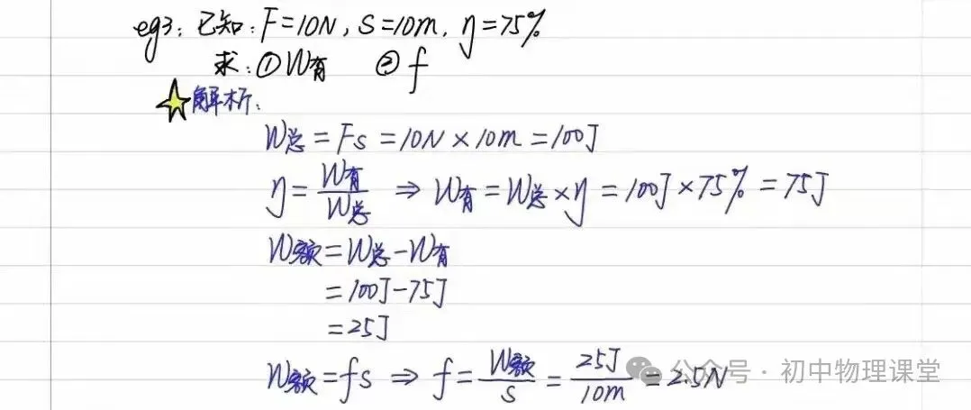 【中考专题】初中物理机械效率知识点笔记、公式和典型题-第4张图片-四季读书网