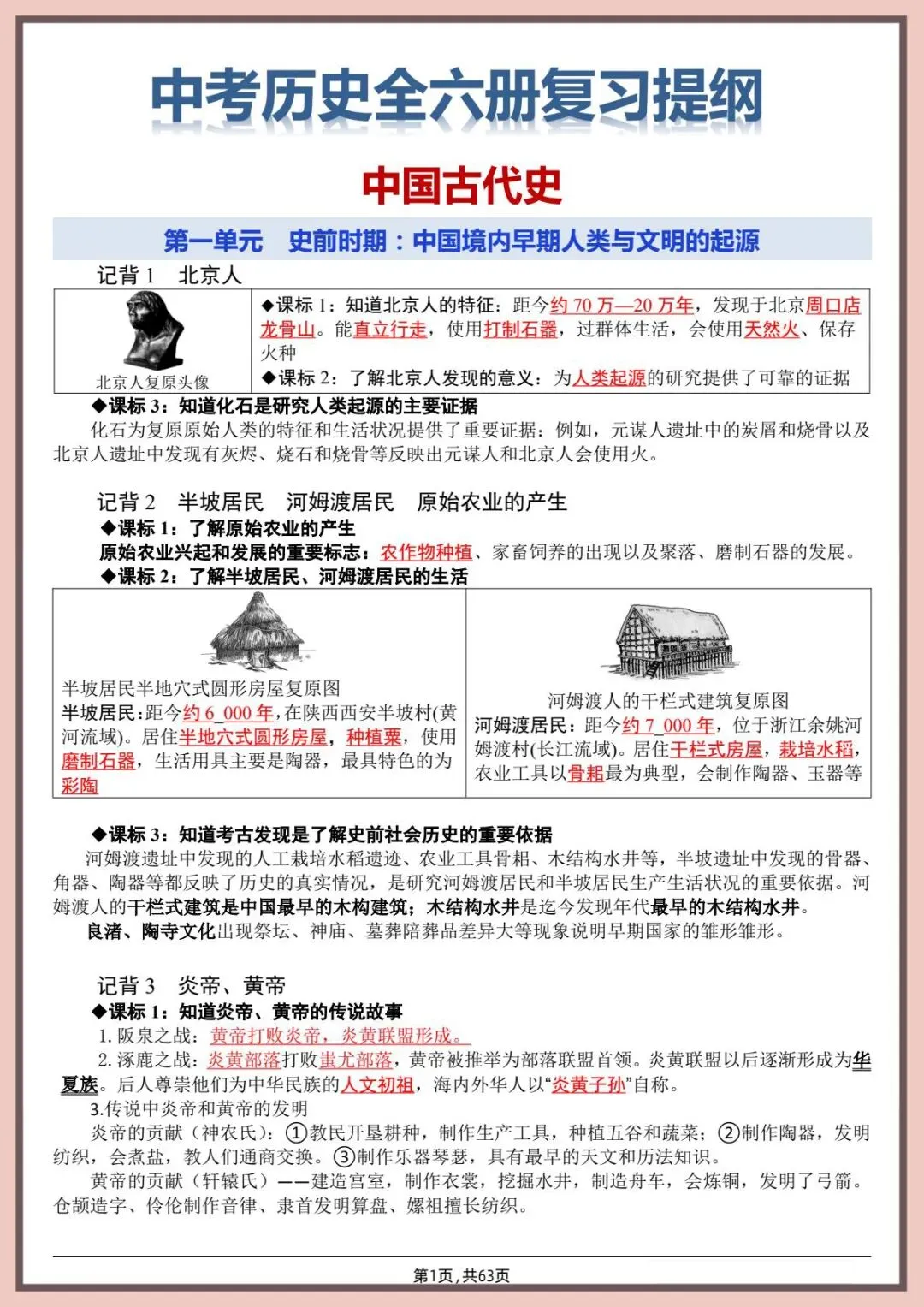 中考历史|26春新版中考历史全六册知识点归纳汇总(高清下载可打印)-第1张图片-四季读书网