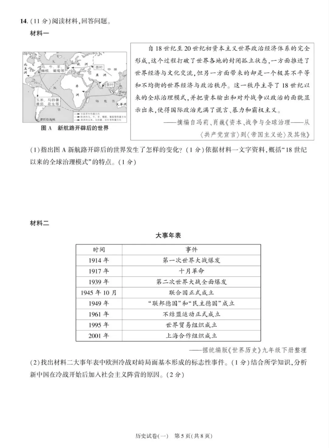2026年历史学业水平考试模拟卷-第5张图片-四季读书网