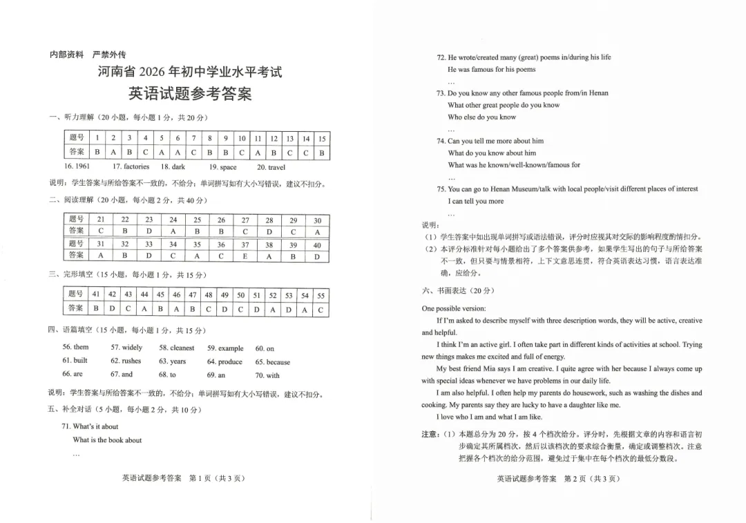 【中考真题】2026年河南中考真题卷及答案(7科)-第16张图片-四季读书网