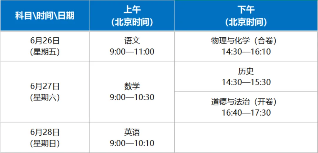 2026年全省中考时间安排表汇总-第3张图片-四季读书网