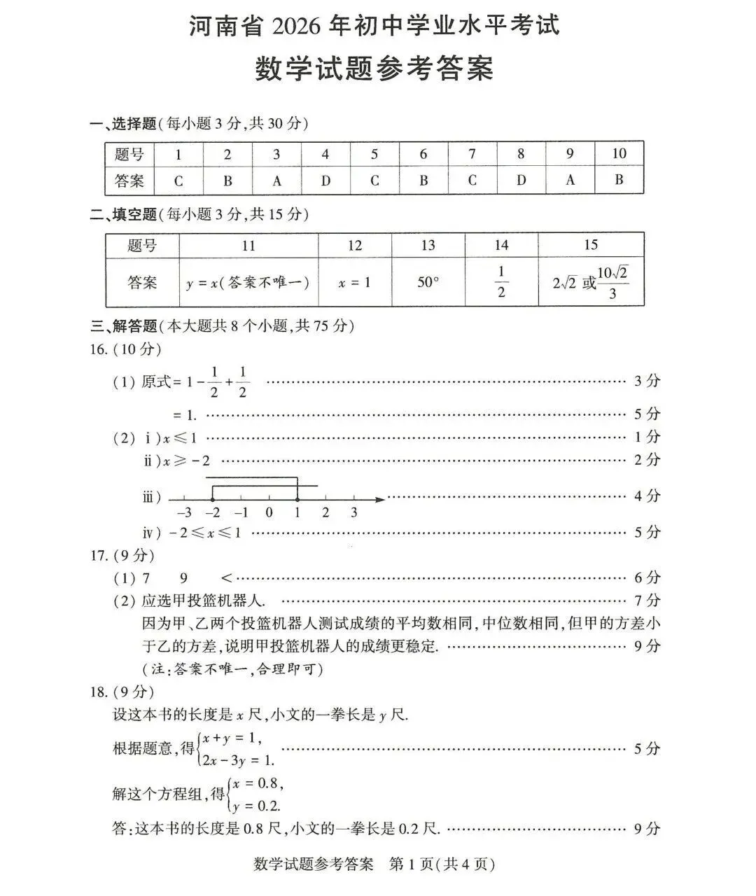 2026年河南省中考七科真题试卷及参考答案出炉!-第17张图片-四季读书网