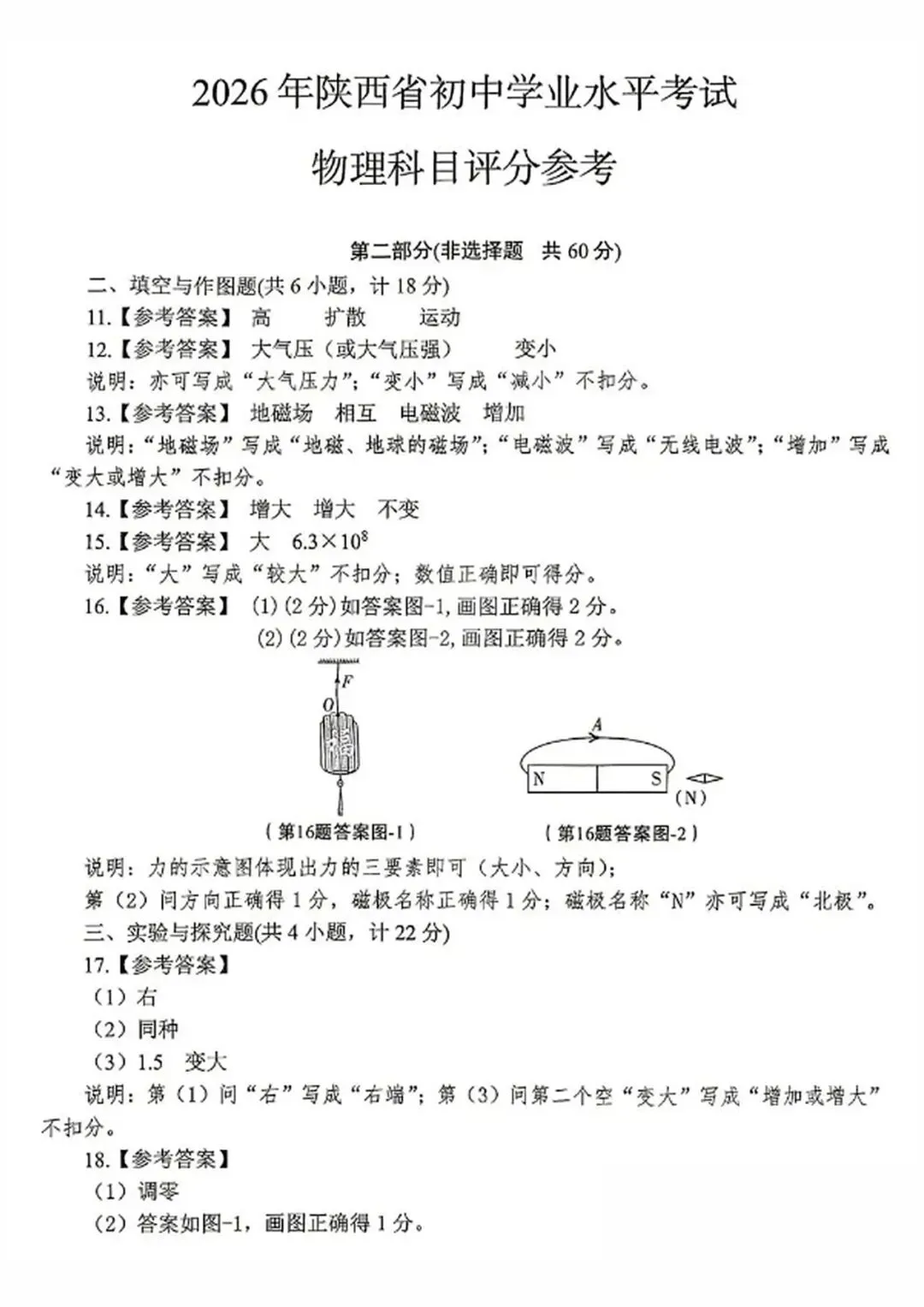 【2026中考试卷】陕西(英语/物理)中考真题试卷+参考答案-第23张图片-四季读书网
