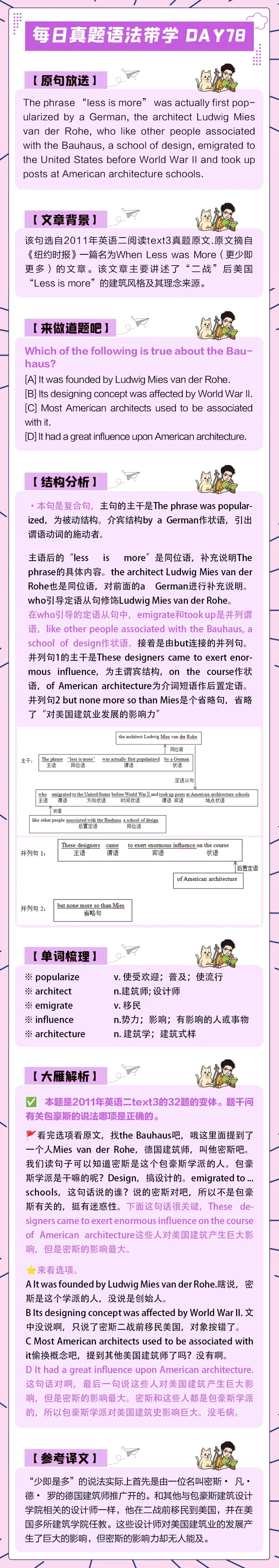 晓艳考研真题语法带学DAY78!高山仰止,景行行止.-第4张图片-四季读书网
