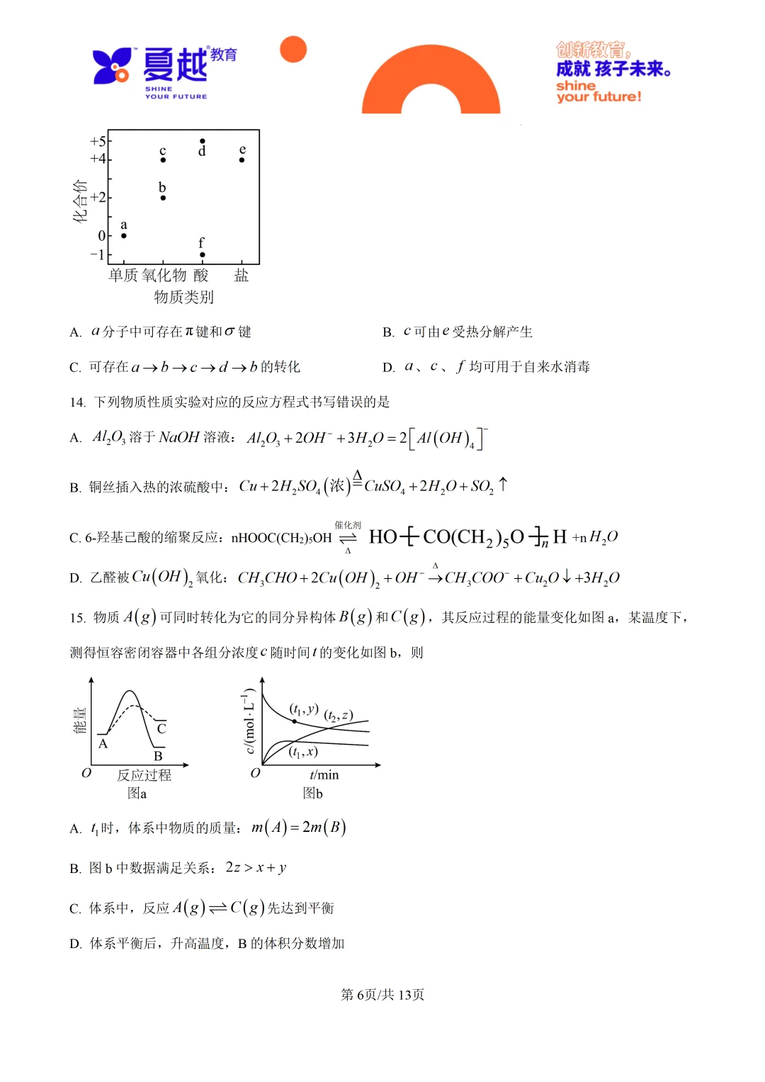 2026高考广东卷化学高考真题-第6张图片-四季读书网