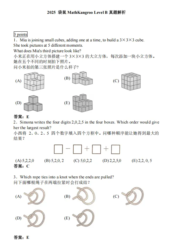 袋鼠数学备考三件套:真题+知识点+公式,一次领齐-第10张图片-四季读书网