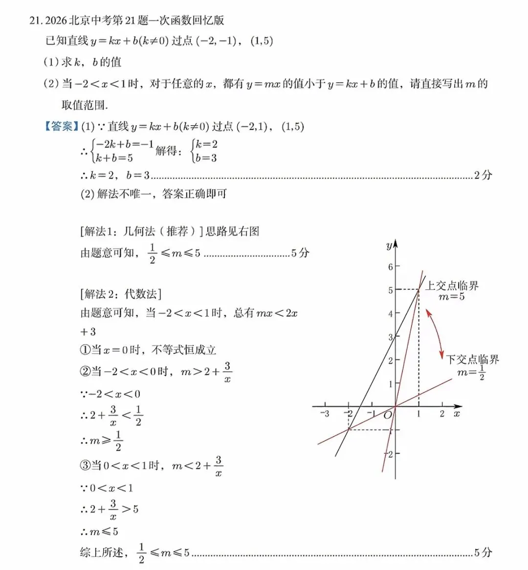 2026北京中考数学答案解析!-第3张图片-四季读书网