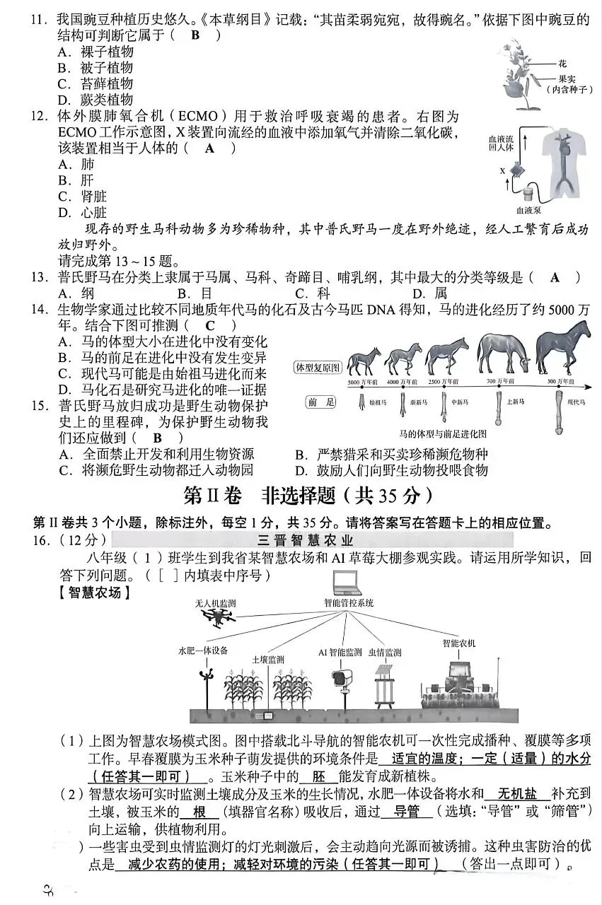 2026山西中考地理生物真题及答案-第6张图片-四季读书网