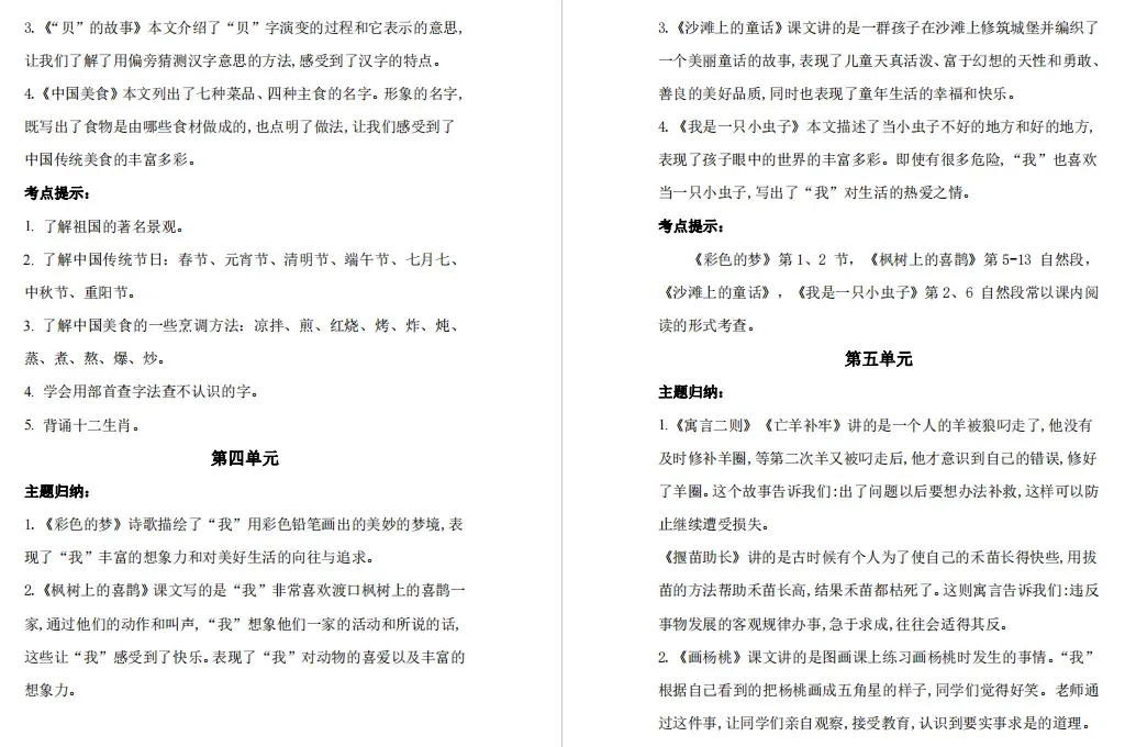 小学语文1-6年级下册期末试卷+复习汇总+课文理解归纳+看拼音写词语+知识总结+1-3年级下册复习资料(组词、填空、古诗)-第18张图片-四季读书网