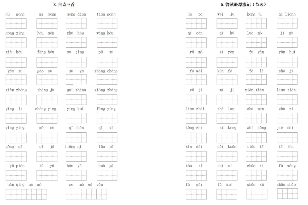 小学语文1-6年级下册期末试卷+复习汇总+课文理解归纳+看拼音写词语+知识总结+1-3年级下册复习资料(组词、填空、古诗)-第41张图片-四季读书网