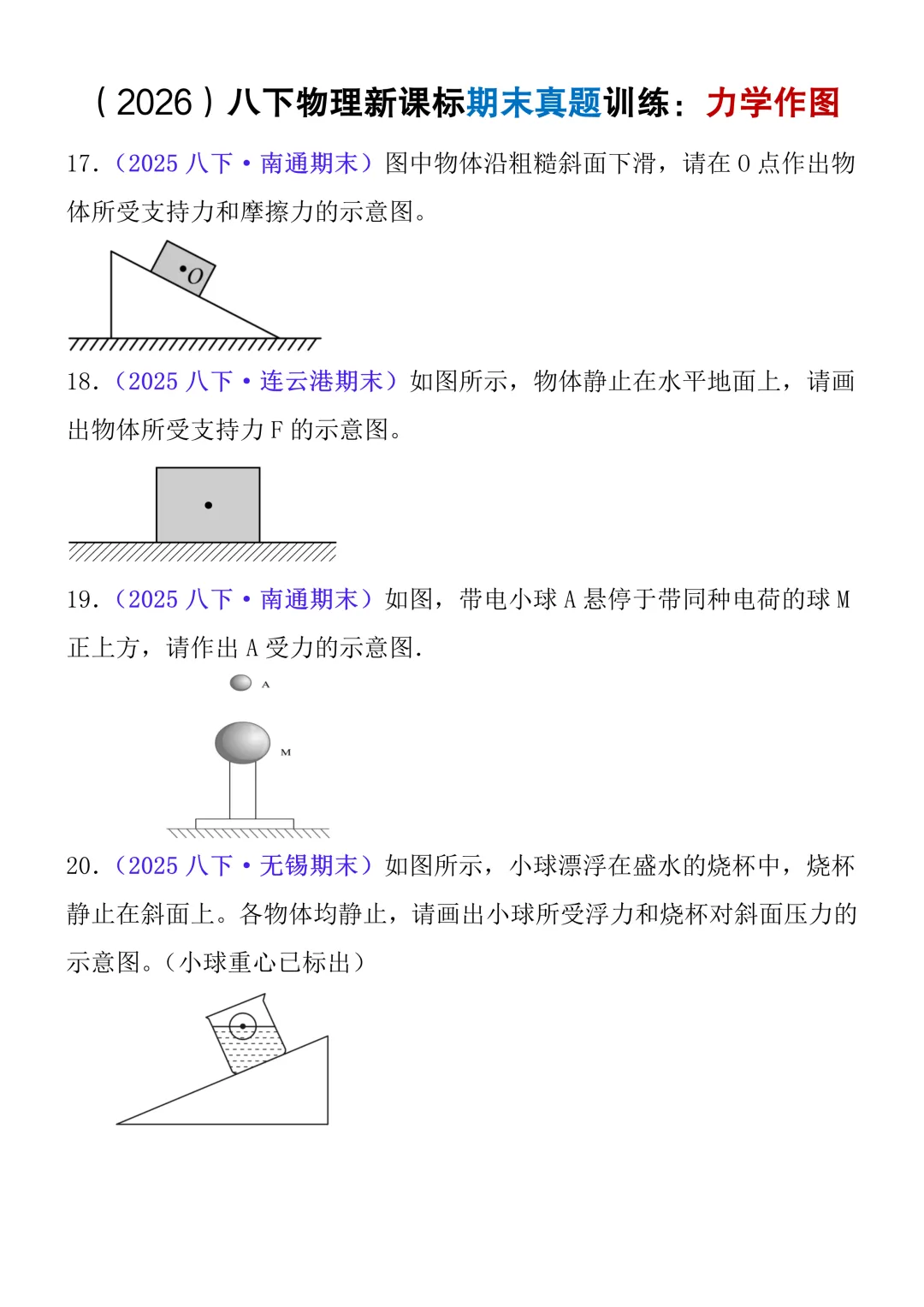 八年级下册物理力学作图期末真题训练(含答案),高分必练!-第7张图片-四季读书网