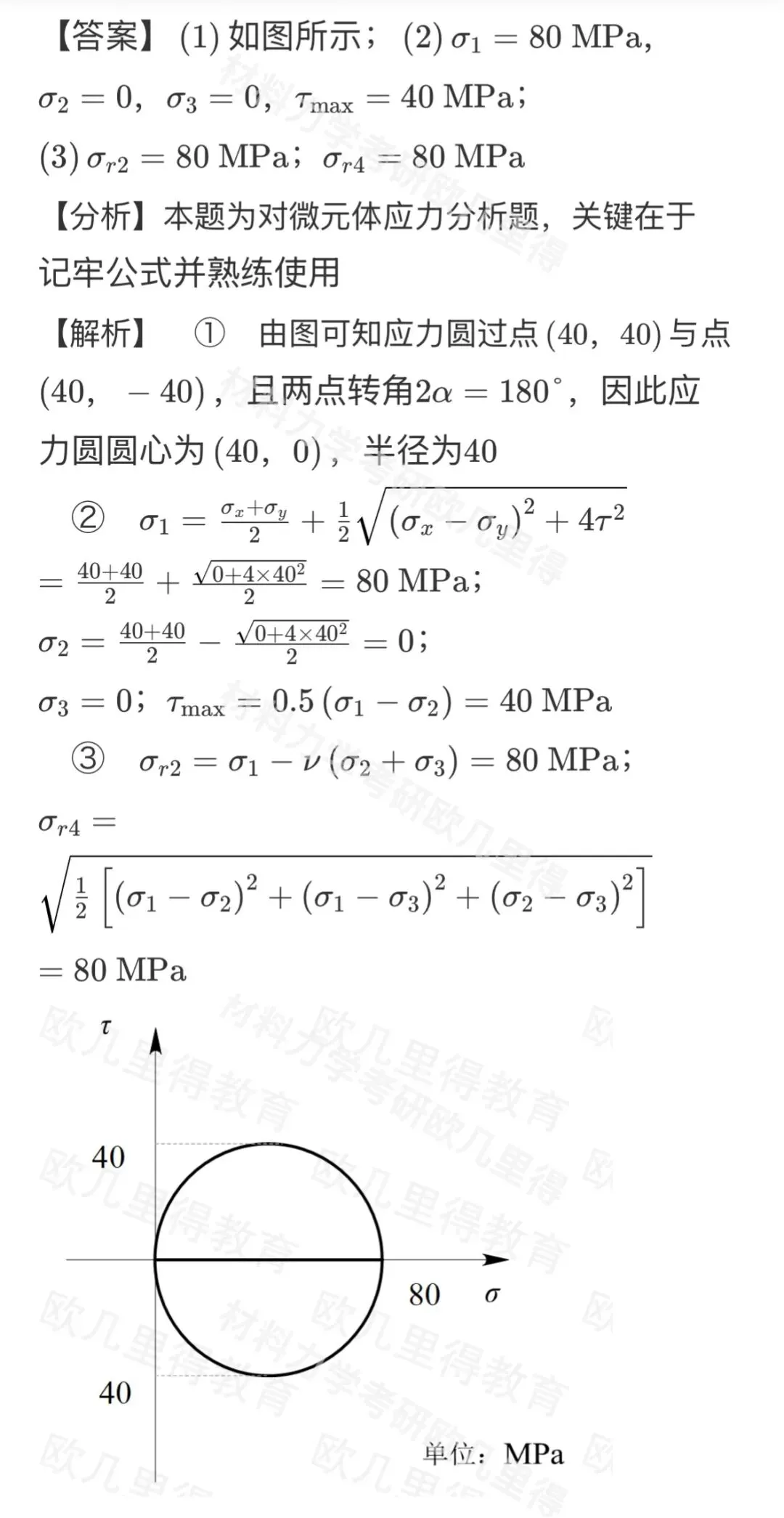 27考研材料力学每日一题(0625)| 组合变形及连接部分的计算-湖南大学2021年-节选自2027版《材料力学复习全书》-第4张图片-四季读书网