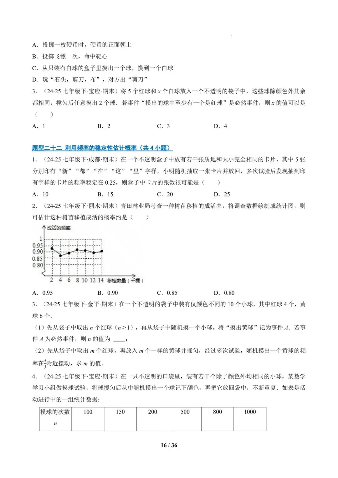 七年级数学下 期末真题通关-第16张图片-四季读书网