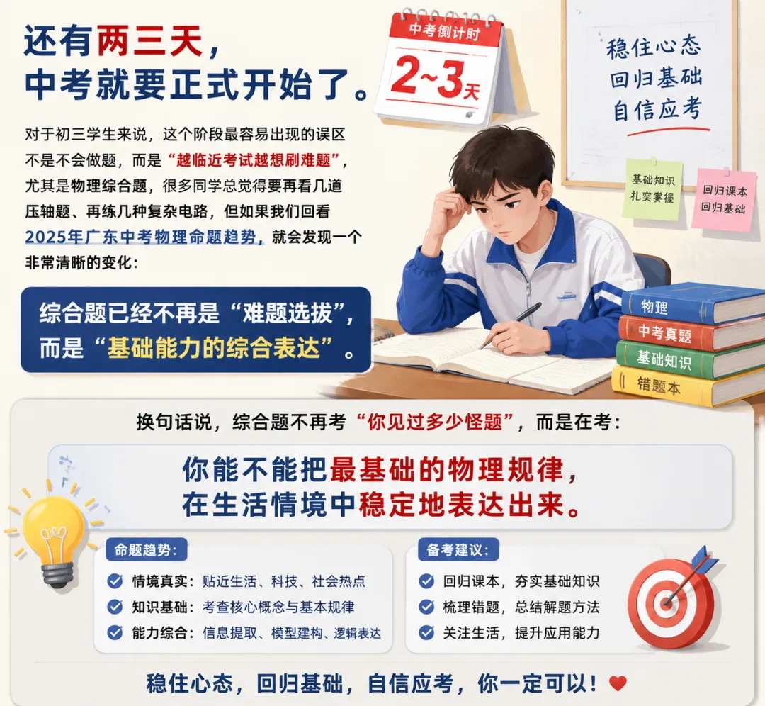 《中考物理最后三天:用一题看懂2025年广东中考综合题怎么拿分》-第1张图片-四季读书网