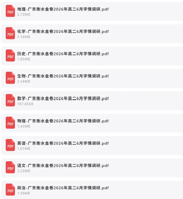 2026年6月26日 最新高中试卷速递-第7张图片-四季读书网