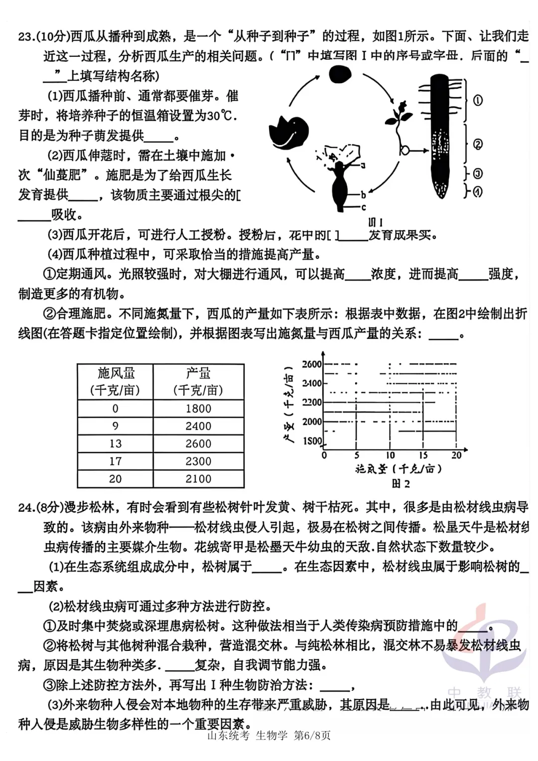 【2026中考试卷】山东省统考(语文/数学/地理/生物学)中考真题试卷-第33张图片-四季读书网