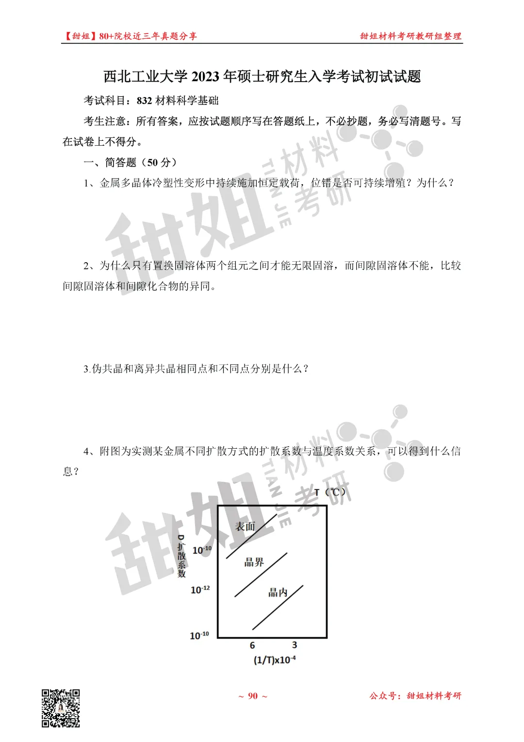 免费领!材料考研80+院校真题及答案分享-第29张图片-四季读书网